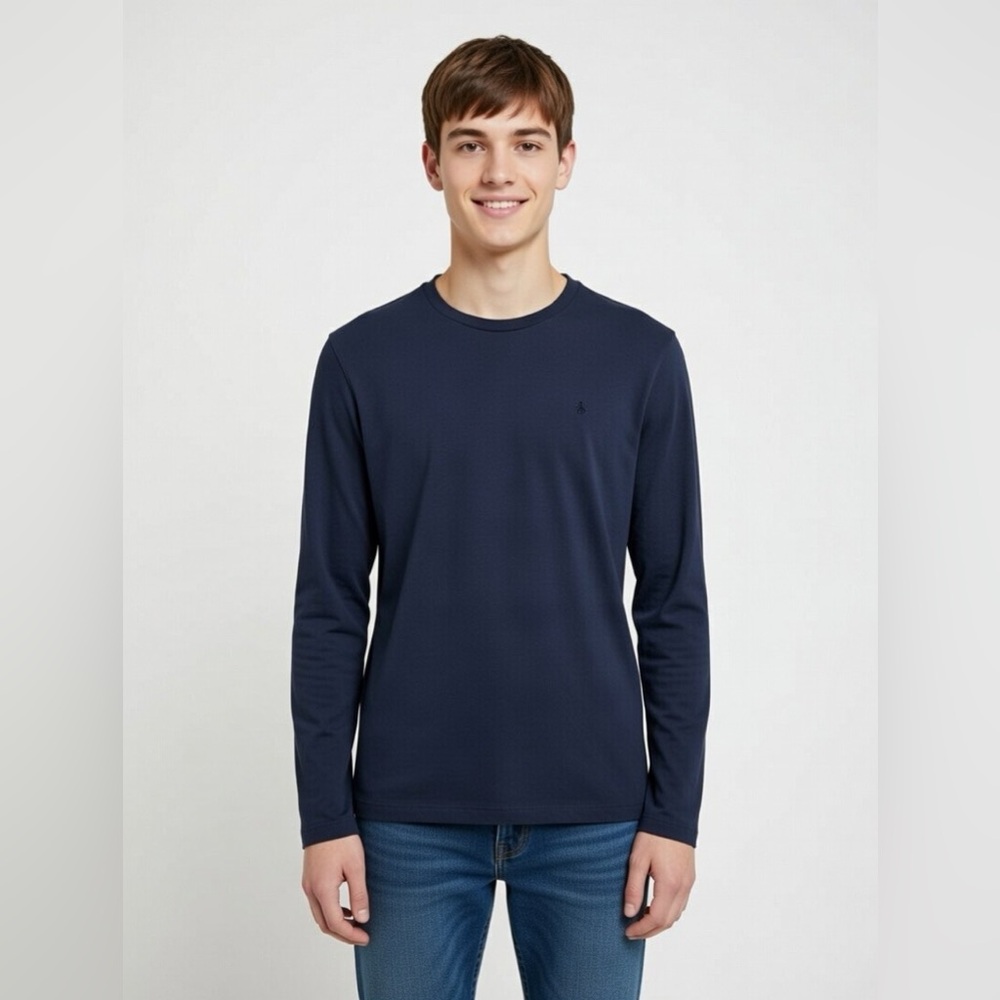 Calvin Klein Men's Dark Blue Long Sleeve Tee Size M